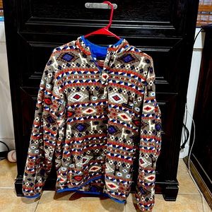 Llama pattern Southern Marsh soft winter zip up.